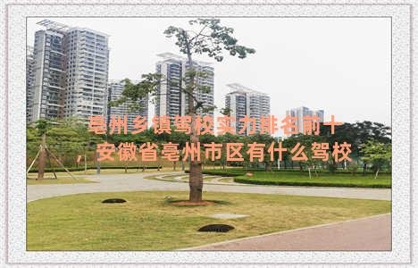 亳州乡镇驾校实力排名前十，安徽省亳州市区有什么驾校