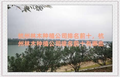 杭州林木种植公司排名前十，杭州林木种植公司排名前十有哪些